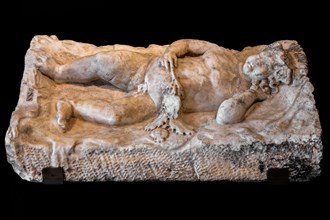 Sarcophagus lid with sleeping Hypnos, 3rd century, National Archaeological Museum, Villa Cassis
