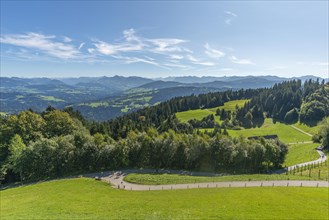 Alpine view from the Pfaender, 1064m, local mountain of Bregenz, Vorarlberg, Alps, Austria, Europe