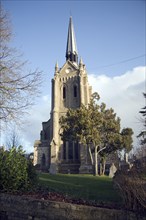 Saint John Church with spire, Woodbridge, Suffolk, England, United Kingdom, Europe