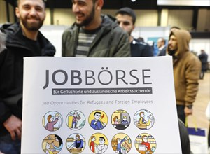 Job seekers at the job exchange for refugees and foreign citizens in Berlin, 28/01/2018