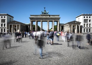 Long exposure with tourists at Berlin's landmark, the Brandenburg Gate, 06/05/2018