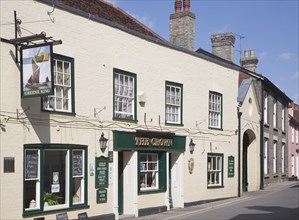 The Crown former coaching inn and historic buildings in High Street, Manningtree, Essex, England,