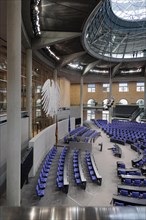 Empty plenary chamber in the German Bundestag, Berlin, 19/02/2024