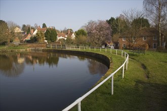 Polstead village and pond, Suffolk, England, United Kingdom, Europe
