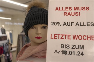 Mannequin with knitted hat, Bavaria, Germany, Europe