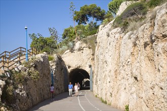 Walkway in former railway tunnels between La Cala del Moral and Rincon de la Victoria, Malaga