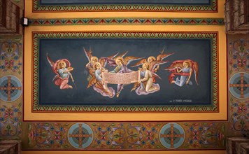 Close-up, ceiling painting, Katholikon, Monastery of St Theodora, Thessaloniki, Macedonia, Greece,