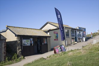 National Trust shop and gift shop, the most southerly in Britain, Lizard Point, Cornwall, England,