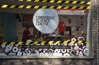View inside at children and staff of the Cambridge Science centre, Cambridge, England, United
