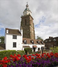 Medieval church tower called the Peppoerpot 18th century cupola, Upton on Severn, Worcestershire,