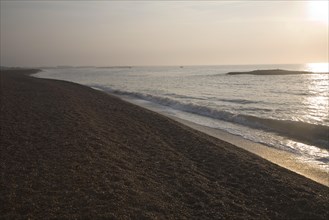 The North Sea at the mouth of the River Ore, Shingle Street, Suffolk, England, United Kingdom,