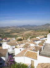 Rooftops in the Andalucian village of Zahara de la Sierra, Cadiz province, Spain in the Parque