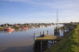 Boats on the River Blyth at Southwold harbour and Walberswick, Suffolk, England, United Kingdom,