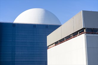 White dome of pressurised water reactor PWR of Sizewell A nuclear power station, near Leiston,