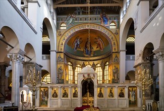 Interior view of Hagios Demetrios Church, also known as Agios Dimtrios or Demetrios Basilica,