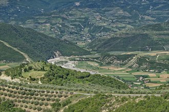 The valley of the river Osum on the western slope of the Tomorr massif and the southern Albanian