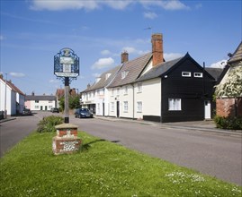 Village sign at Mendlesham, Suffolk, England, United Kingdom, Europe