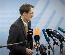 Karl Lauterbach, Federal Minister of Health, during a press statement on the topics of hospital