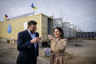 Annalena Baerbock (Alliance 90/The Greens), Federal Foreign Minister, visits a solar water