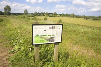 Information board at site of prehistoric trackway, Beccles, Suffolk, England, United Kingdom,