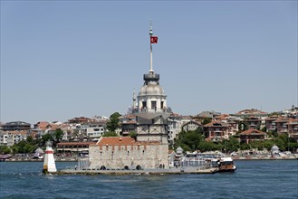 Lighthouse, Leander Tower or Maiden Tower, Kiz Kulesi, island in the Bosporus, Ueskuedar, Istanbul,