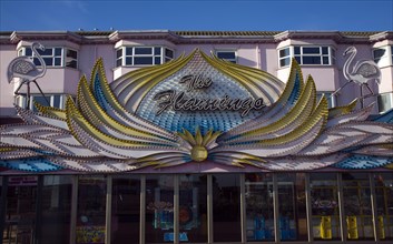 The Flamingo amusement arcade sign, Great Yarmouth, Norfolk, England, United Kingdom, Europe