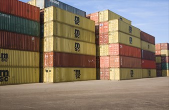 Containers, Port of Felixstowe, Suffolk, England, United Kingdom, Europe
