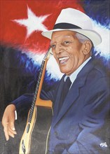 Francisco Repilado, called Compay Segundo, musician, 1907, 2003, Painting At the art market in