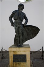 Statue of famous matador Cayetano Ordonez near the bullring in Ronda, Spain, Europe