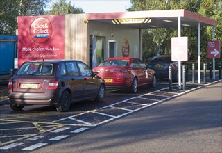 Click and Collect facility at Tesco superstore, Martlesham, Suffolk, England, United Kingdom,