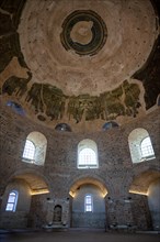 Interior view of Rotonda, Rotunda of Galerius, Roman circular temple, dome, ceiling mosaic and wall