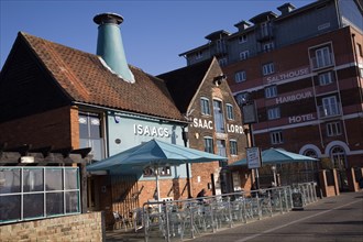 Isaac Lord pub and Salthouse Harbour Hotel, Ipswich waterfront, England, United Kingdom, Europe