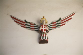 Wall mounted angel carving in Holy Trinity church, Blythburgh, Suffolk, England, United Kingdom,
