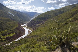 Gorge in the Andes, below the Rio or river Mantaro, Ayacucho, Huamanga province, Peru, South