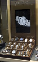 Gucci watches shop window display