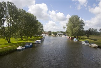 Boats on the River Waveney, Beccles, Suffolk, England, United Kingdom, Europe