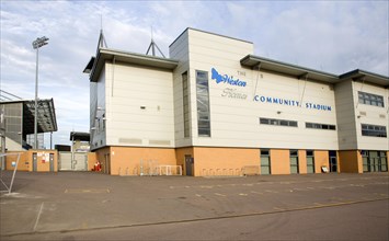 Colchester United football club at the Weston Homes Community stadium, Colchester, Essex, England,