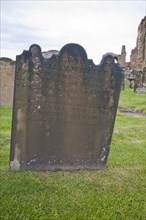 Eighteenth and nineteenth century gravestones at Tynemouth priory, Northumberland, England, United