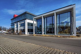Facade of Praeg Energie GmbH, Kempten, Bavaria, Allgaeu, Germany, Europe