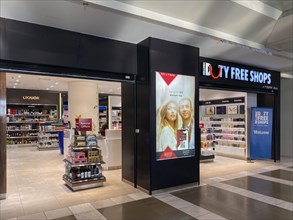 Interior view of duty-free shops, Makedonia Airport, Thessaloniki Airport, Macedonia, Greece,