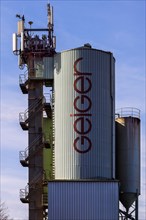 Antennas on a silo of the Geiger Group, Kempten, Bavaria, Allgaeu, Germany, Europe