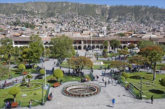 View of the Plaza de Armas, Ayacucho, Huamanga Province, Peru, South America