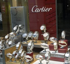 Cartier watches shop window display