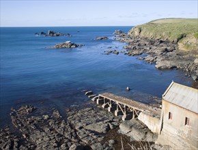 Lifeboat Station built in 1859, Polpeor Cove, Lizard Point, Cornwall, England, United Kingdom,