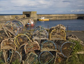 Small picturesque harbour at Craster, Northumberland, England, United Kingdom, Europe