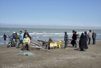Scene on the beach of Babolsar, Caspian Sea, Iran, 22/03/2019, Asia