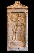 Funerary stele of a horseman, 4th century, National Archaeological Museum, Villa Cassis Faraone,