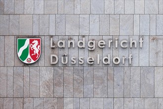 Lettering of Duesseldorf District Court, Duesseldorf, Germany, Europe