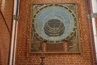Astronomical clock face, Doberan Minster, former Cistercian monastery, Bad Doberan,
