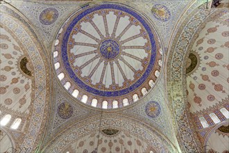 Dome interior, Fatih Mosque, Fatih Camii, Conqueror Mosque, Fatih district, Istanbul, European